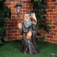 Садовый светильник Старик с филином - фото 49698