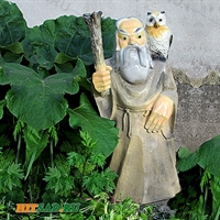 Садовый светильник Старик с филином - фото 49700