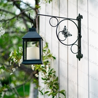 Кронштейн для цветов декоративный с бабочкой - фото 49835