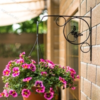 Кронштейн для цветов декоративный с бабочкой - фото 49837