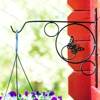 Кронштейн для цветов декоративный с бабочкой - фото 49846