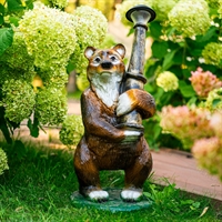 Садовый светильник Медведь F07124 полистоун h=70 см - фото 50204