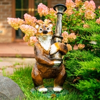 Садовый светильник Медведь F07124 полистоун h=70 см - фото 50206