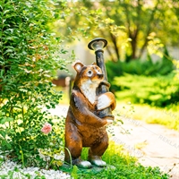 Садовый светильник Медведь F07124 полистоун h=70 см - фото 50207