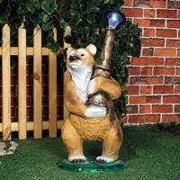 Садовый светильник Медведь F07124 полистоун h=70 см - фото 50212