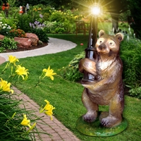 Садовый светильник Медведь F07124 полистоун h=70 см - фото 50216