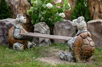 Лавка детская Черепахи U07524 стеклопластик и дерево - фото 50283