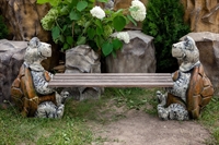 Лавка детская Черепахи U07524 стеклопластик и дерево - фото 50284