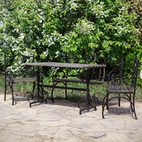 Стол для дачи разборный 881-61R металл и дерево - фото 50416