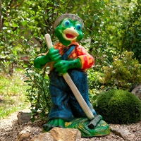 Фигура садовая Лягушка с граблями - фото 51021