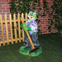 Фигура садовая Лягушка с граблями - фото 51029