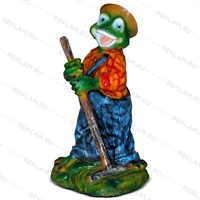 Фигура садовая Лягушка с граблями - фото 51037