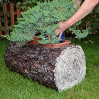 Кашпо декоративное бревно U07899 полистоун L=70 - фото 51171