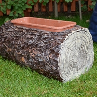 Кашпо декоративное бревно U07899 полистоун L=70 - фото 51173