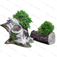 Кашпо декоративное бревно U07899 полистоун L=70 - фото 51175