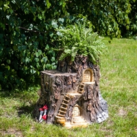 Кашпо пень Дом Гномов под лавку U07910 стеклопластик h=59 см - фото 51239