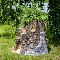 Кашпо пень Дом Гномов под лавку U07910 стеклопластик h=59 см - фото 51240