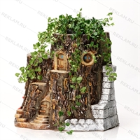 Кашпо пень Дом Гномов под лавку U07910 стеклопластик h=59 см - фото 51242