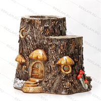 Кашпо пень Дом Гномов под лавку U07910 стеклопластик h=59 см - фото 51243