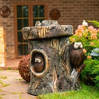 Декоративный фонтан для сада с совой U07936 стеклопластик h=80 см - фото 51281