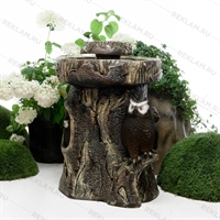 Декоративный фонтан для сада с совой U07936 стеклопластик h=80 см - фото 51283