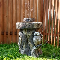 Декоративный фонтан для сада с совой U07936 стеклопластик h=80 см - фото 51286