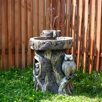 Декоративный фонтан для сада с совой U07936 стеклопластик h=80 см - фото 51287