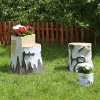 Садовая фигура Пень берёзовый U07904 стеклопластик h=42 см - фото 51706