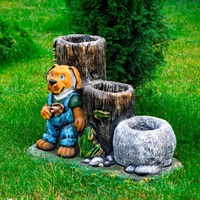 Кашпо для цветов с собачкой - фото 51795