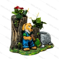 Кашпо для цветов с собачкой - фото 51798