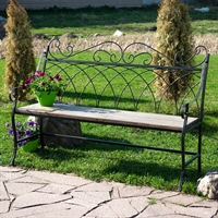 Лавка для парка 941-16 металл дерево - фото 51858