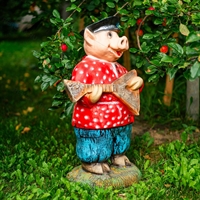 Поросенок с балалайкой U08352 стеклопластик h=75 см - фото 51920