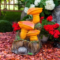 Фонтан декоративный для сада Грибы F08375 стеклопластик, высота 49 см - фото 51939