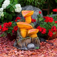 Фонтан декоративный для сада Грибы F08375 стеклопластик, высота 49 см - фото 51940