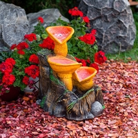 Фонтан декоративный для сада Грибы F08375 стеклопластик, высота 49 см - фото 51941