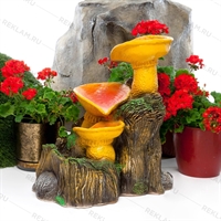 Фонтан декоративный для сада Грибы F08375 стеклопластик, высота 49 см - фото 51945