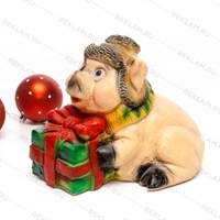 Копилка Свинка с подарком - фото 51973