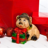 Копилка Свинка с подарком - фото 51974