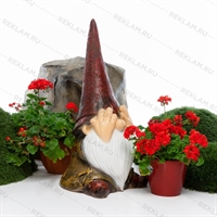 Садовая фигура Гномик F08369 стеклопластик h=85 см - фото 52000