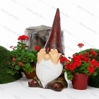 Садовая фигура Гномик F08369 стеклопластик h=85 см - фото 52001