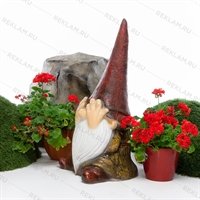 Садовая фигура Гномик F08369 стеклопластик h=85 см - фото 52002