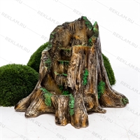 Садовый каскадный фонтан Пень F08478 стеклопластик, высота 53 см - фото 52034