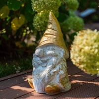 Садовая фигура Гном F08468 полистоун h=40 см - фото 52285