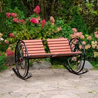 Кованое кресло-качалка разборное 2-х местное с ДПК 881-040R - фото 52406