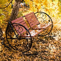 Кованое кресло-качалка разборное 2-х местное с ДПК 881-040R - фото 52408