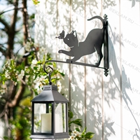 Кронштейн для подвесного кашпо с цветами котенок с бабочкой 201-002B - фото 52485