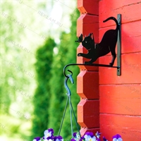 Кронштейн для подвесного кашпо с цветами котенок с бабочкой 201-002B - фото 52487
