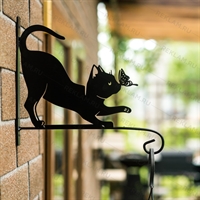 Кронштейн для подвесного кашпо с цветами котенок с бабочкой 201-002B - фото 52489