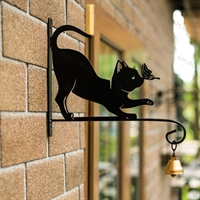 Кронштейн для подвесного кашпо с цветами котенок с бабочкой 201-002B - фото 52490