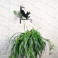 Кронштейн для подвесного кашпо с цветами котенок с бабочкой 201-002B - фото 52496